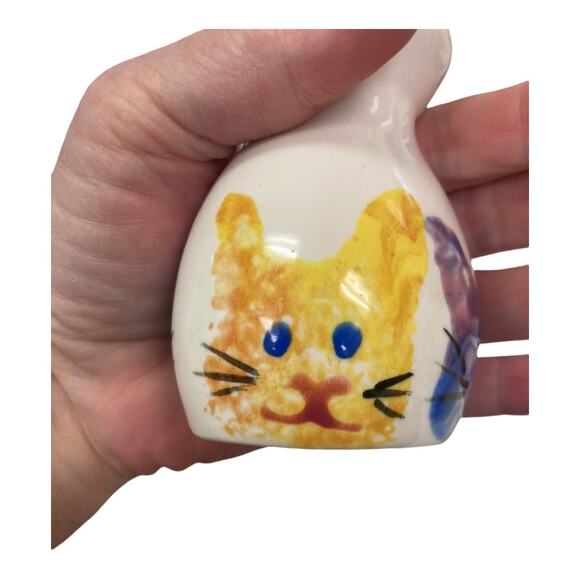 Cat Faces Hand Painted Salt & Pepper Set Mexico 3.5"‎ Tall x 2" w - Picture 8 of 14